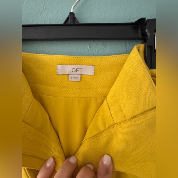 LOFT Yellow A-Line Mini Skirt with Tie Front - Picture 2 of 4